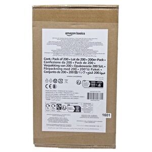 Amazon Basics AA Industrial Alkaline Batteries 200 Pack 5 Year Shelf Life Sealed